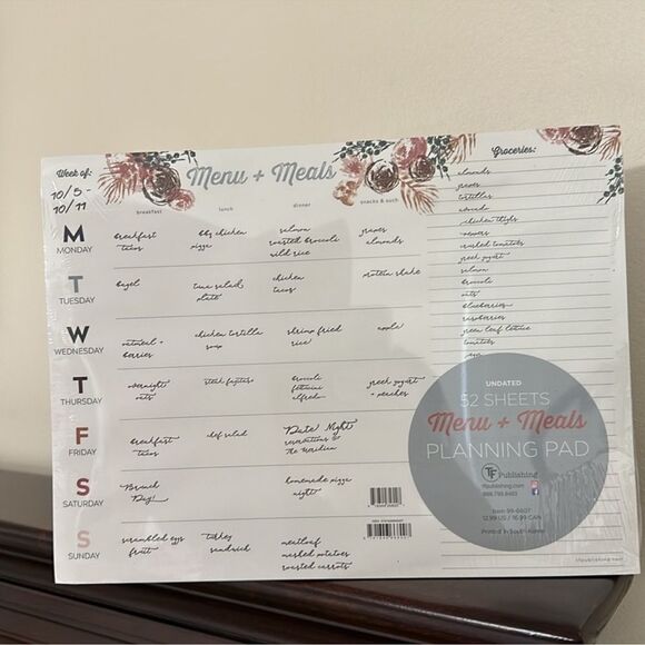 TF 52 Sheets Menu & Meals Calendar Planning Pad - Picture 2 of 10